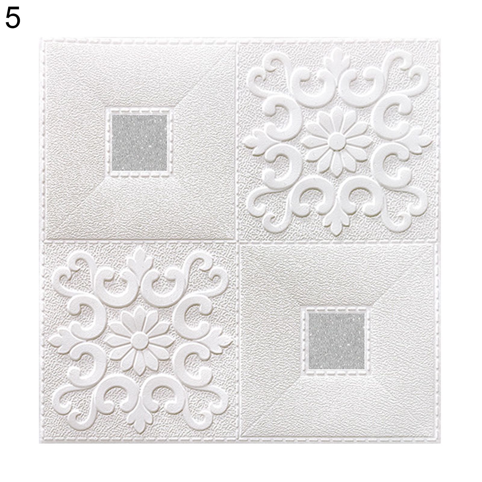 Wall Sticker Easy to Peel White Brick Textured Wall Tile Shaped Sticker