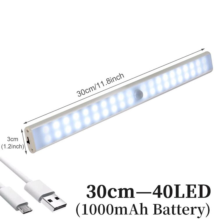 9- 50cm USB Rechargeable LED Night Light Motion Sensor Wireless Night Lamp For Kitchen Stairs Cabinet Wardrobe Bedroom Lamp