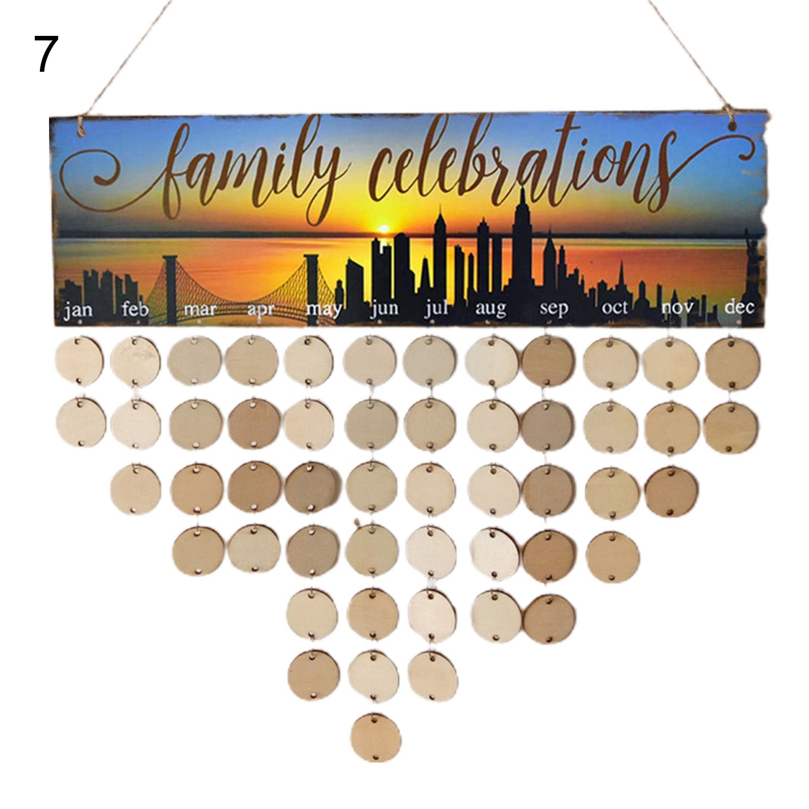 Livecity 1 Set Wooden Calendar Nice-looking Creative Decorative Birthday Reminder Calendar Board Hanging Decor for Home
