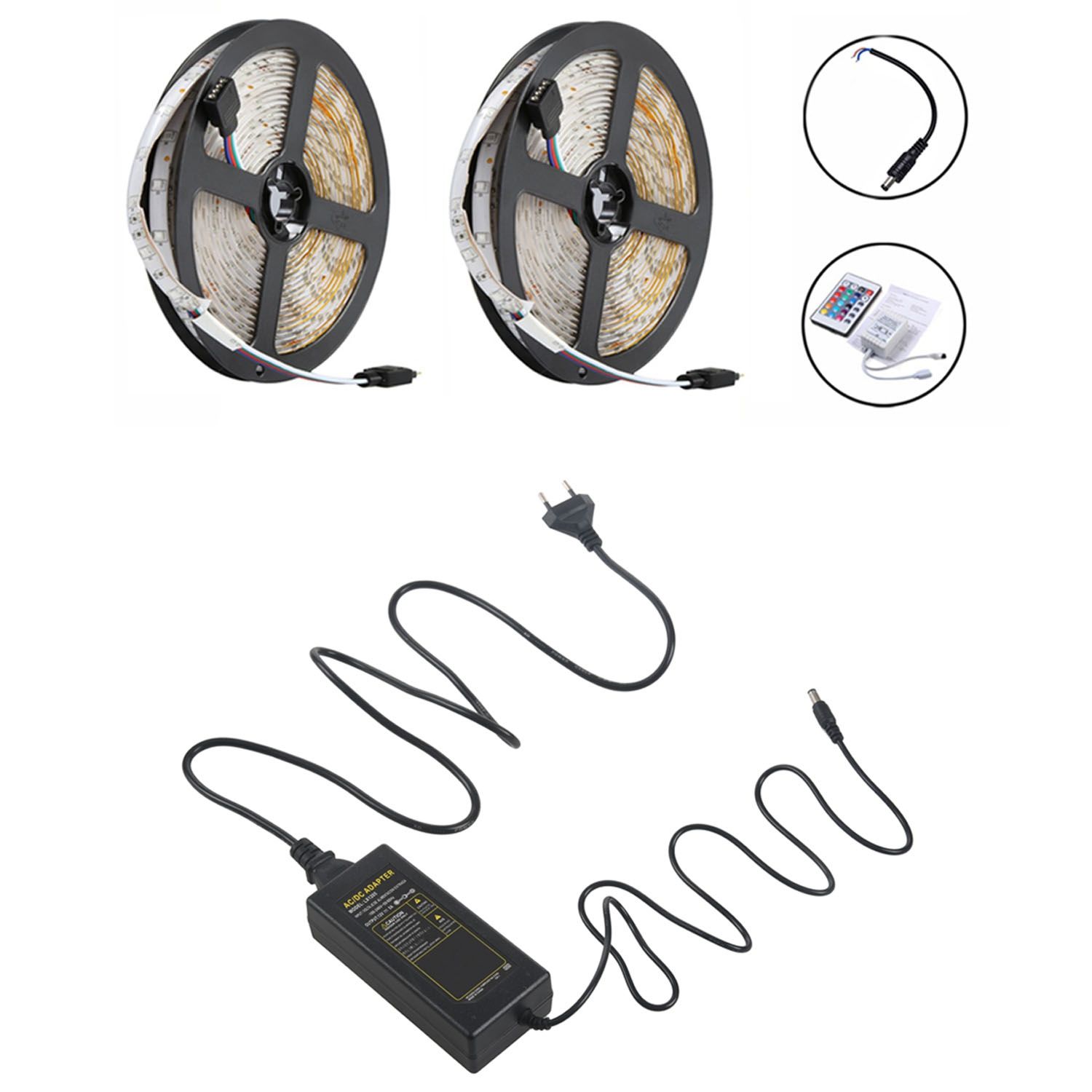 12V 5A 60W  Supply Adapter for LED Light Strip RGB SMD 3528 5050 & 10M 600Leds 3528 Smd Rgb 2X 5M Led Light Strip