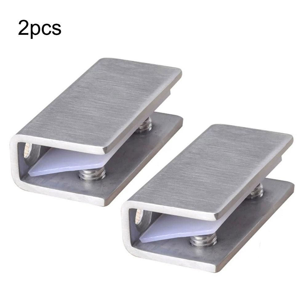 Lightnice 2 Pcs Glass Clamps Shelf Stainless Steel Fixed Clips