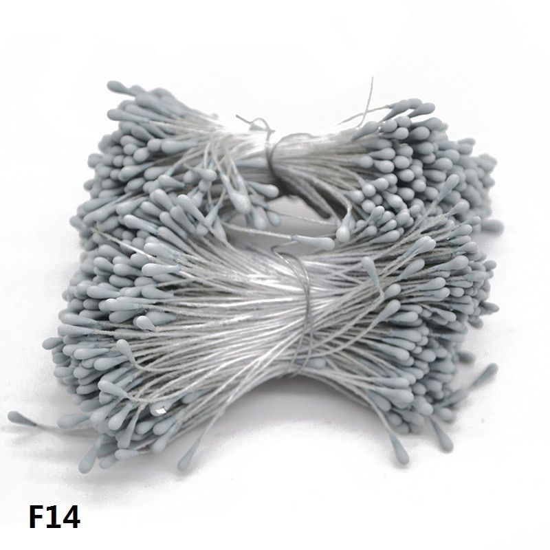 400pcs 1.5mm Mini Double Heads Stamen Handmade Artificial Flowers Pistil for Wedding Home Decoration DIY Scrapbook Craft Flower