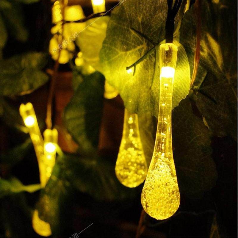 20 LED Icicle Lights Solar Powered Raindrop String Fairy Lights for Out