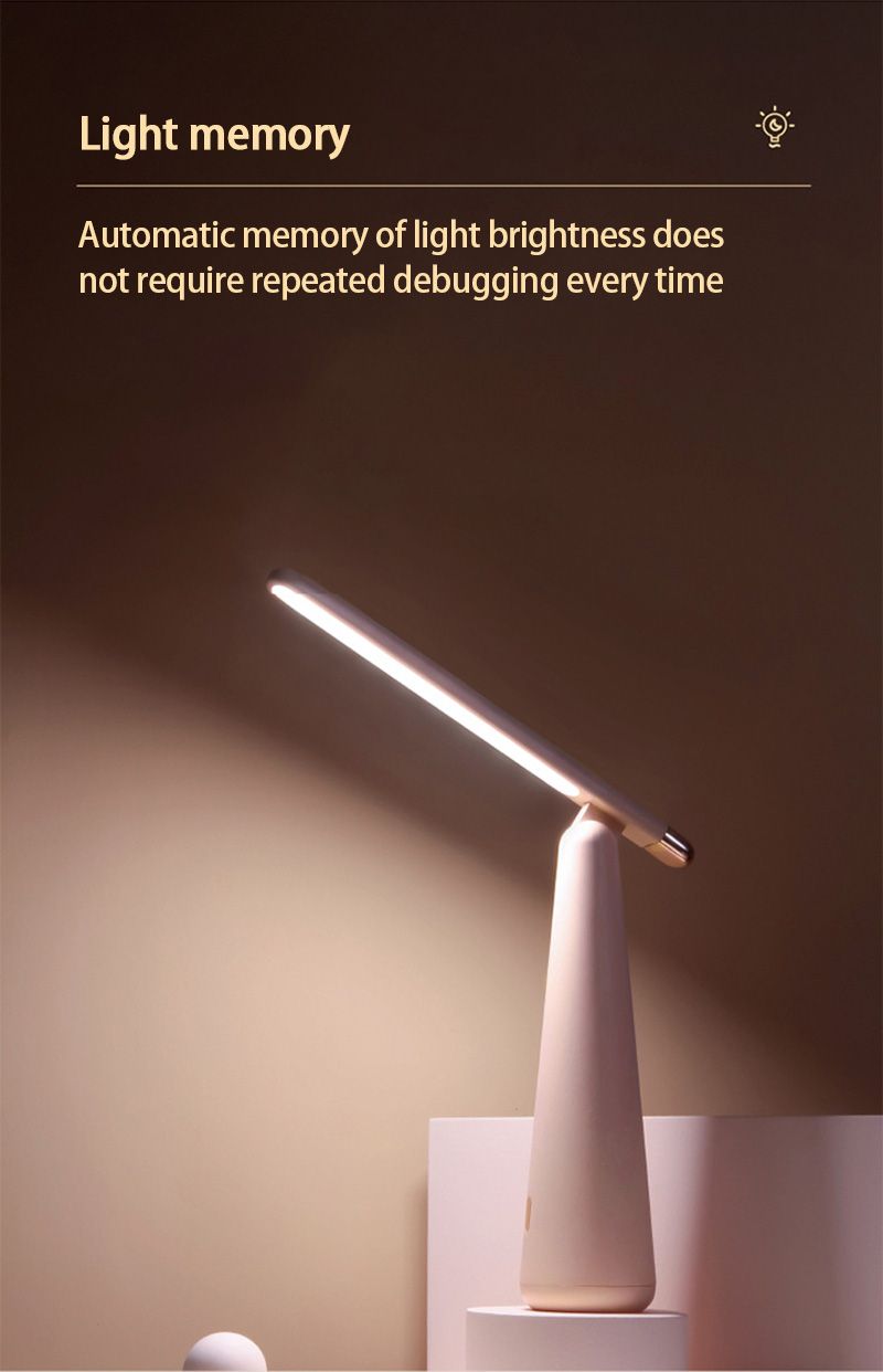 Folding cone eye protection desk lamp USB charging desktop touch dimming student dormitory learning reading desk lamp with nice material