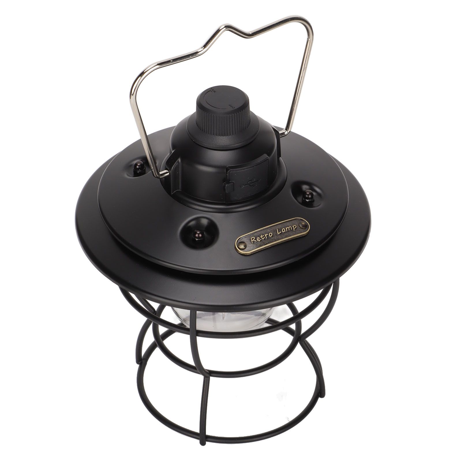 Vintage LED Camping Lantern 3 Light Modes USB Power Supply Handle Design Adjustable Brightness Portable