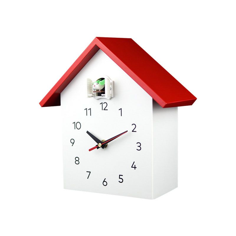 Delicate product Cuckoo Quartz Wall Clock Modern Bird Hanging Watch Decoration Alarm Clocks Home Living Room Red