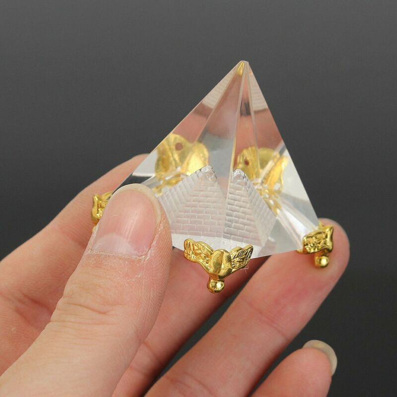 2020 Newest 50mm Egyptian Natural Crystal Clear Quartz Pyramid Home Desk Decor Gift Crystal Home Room Lucky Pyramid Decoration