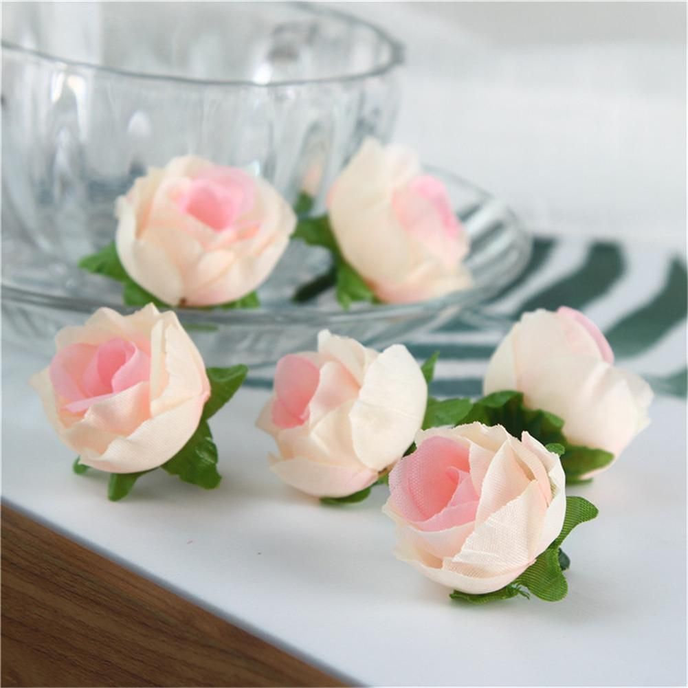 50PCS Artificial Silk Simulation Rose Flower Head Handwork DIY Bulk Craft Wedding Party Decor Wall Flower Arrangement 40P