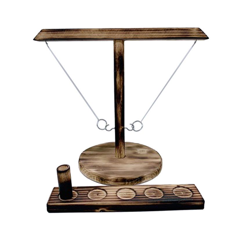 Ring Toss with Shot Ladder Bundle Handcrafted Games Craggy Games Handmade Wooden Ring Toss Hooks for Bars Home Toys B