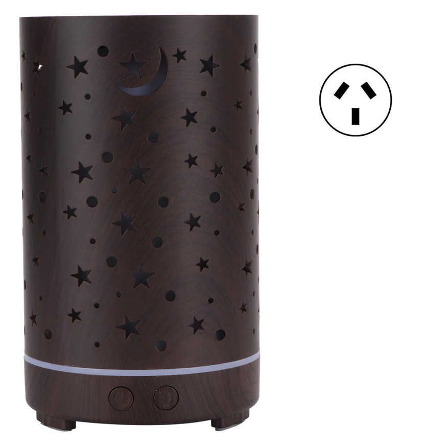 Buy Ying 200ml 2 in 1 Desktop Aroma Air Humidifier Hollow Diffuser Dark Wood Grain 100-240V