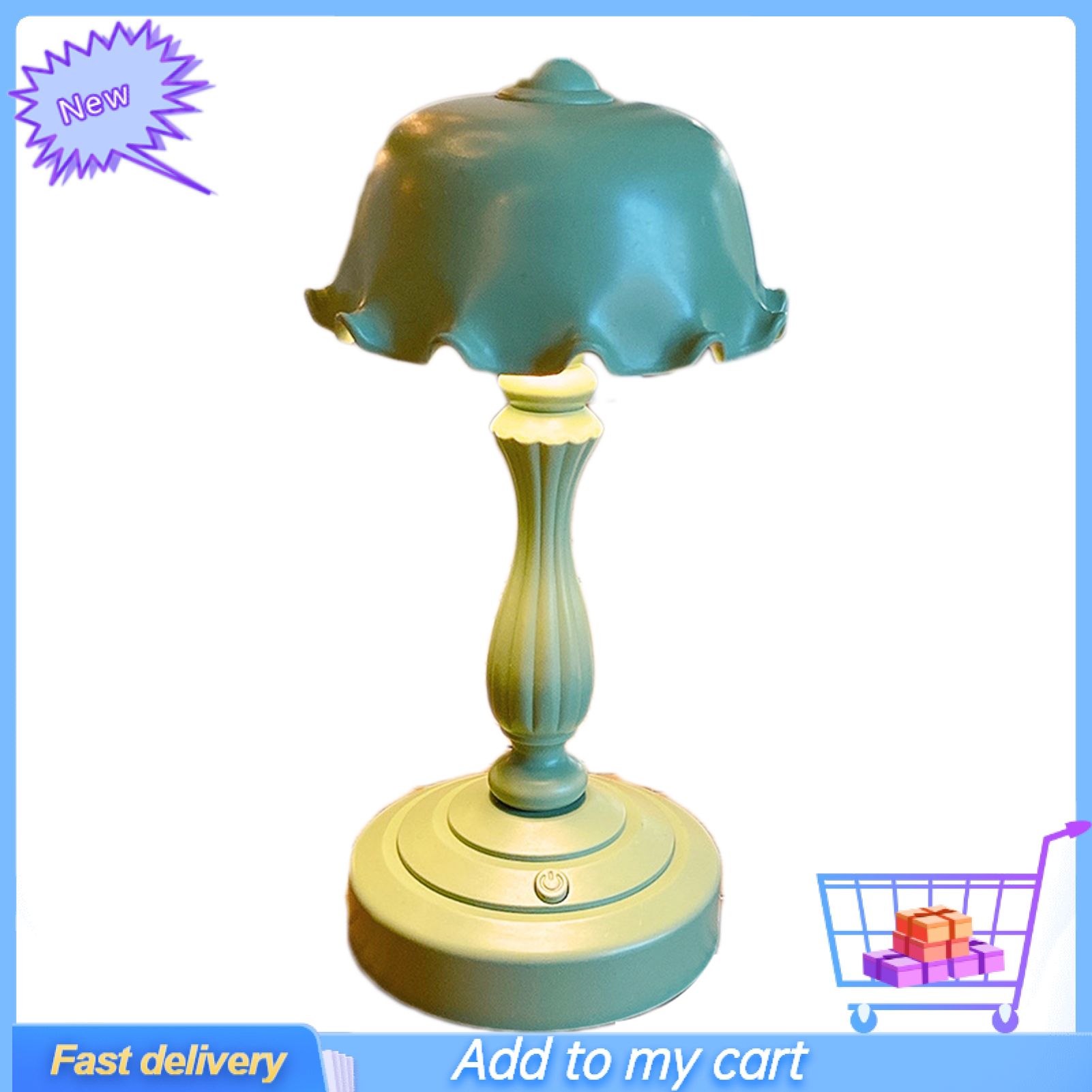 Table Lamp Lotus Leaf Lampshade Eye Care Plastic 3 Brightness Levels Reading Night Lamp for Bedroom