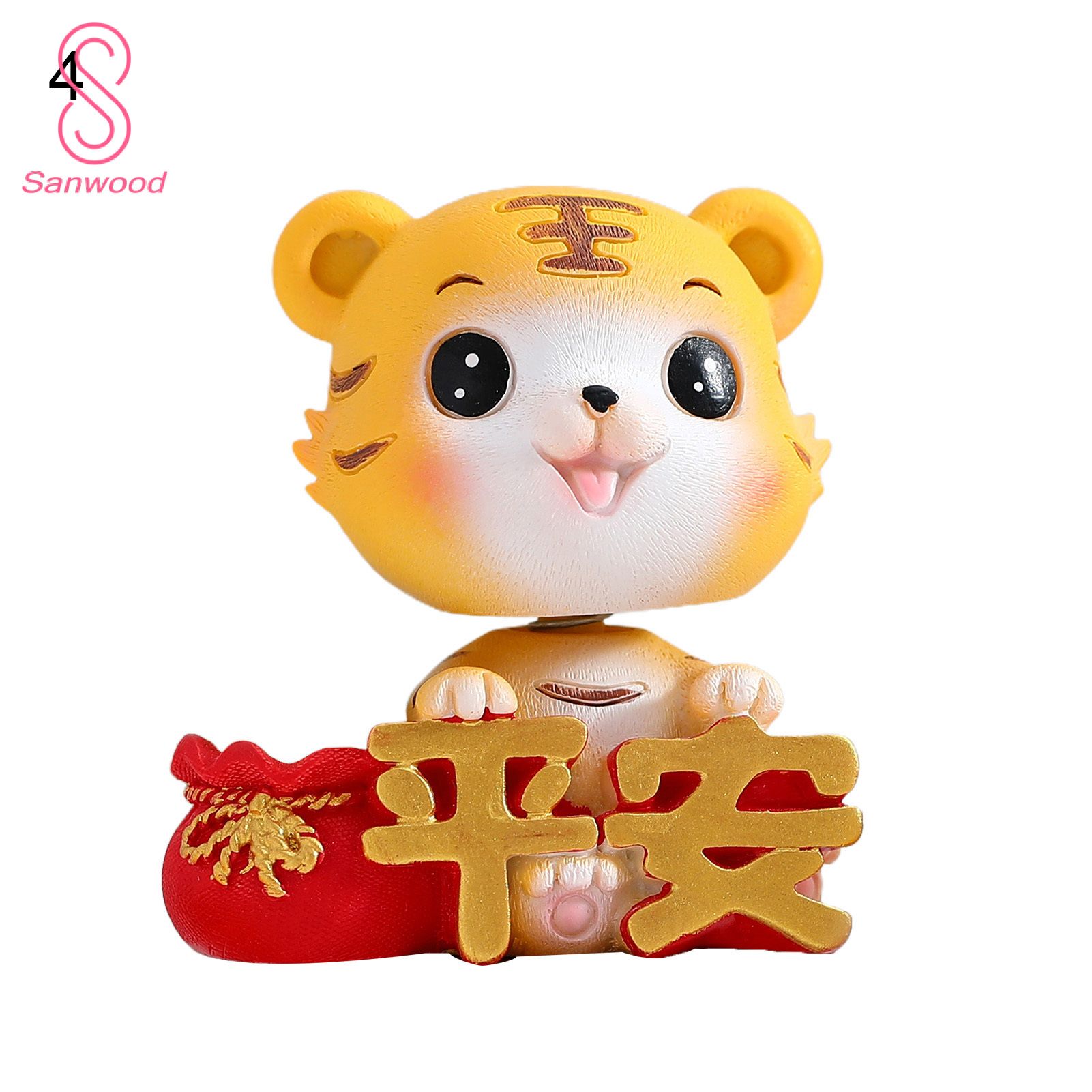 Nodding Tiger Toys Manual Painting Dashboard Bobble Head Tiger Toys