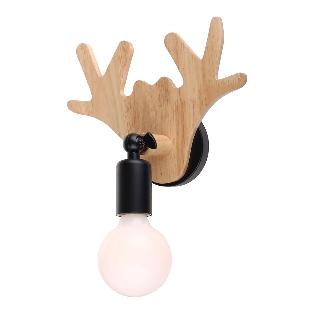 Nordic Wood Wall Lights Bedroom Bedside Lamp Black White Modern E27 Steering Head Wall Lamps LED Home Lighting Sconce Room Decor