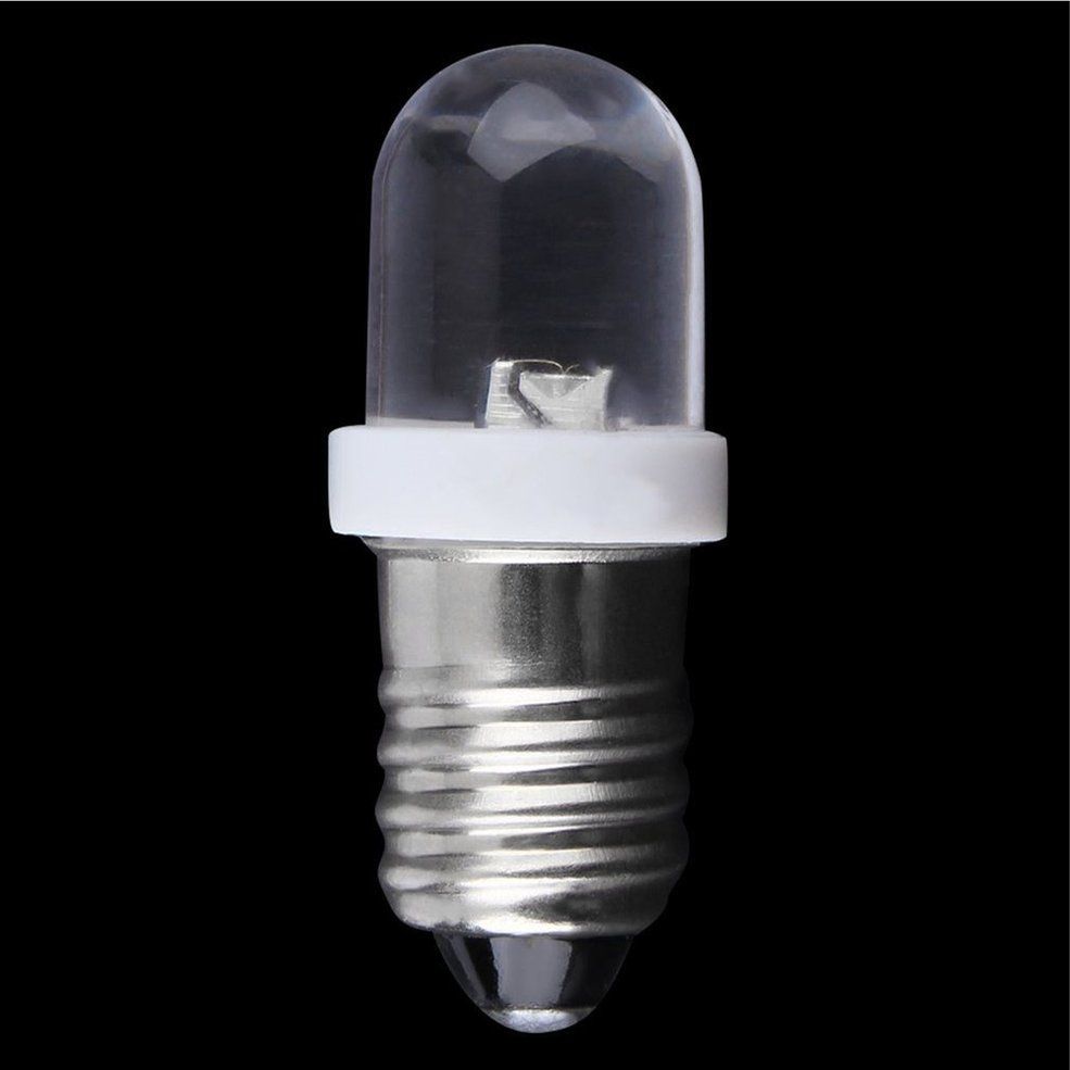 E10 LED Screw Base Indicator Bulb Cold White 24V Illumination Lamp Light