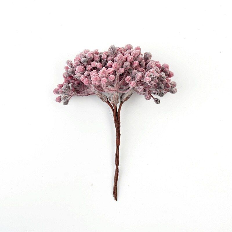 6Pcs/lot Artificial Flower Artificial Berries Stamens For Wedding Party Christmas Home Decoration DIY Garland Gift Box Scrapbook