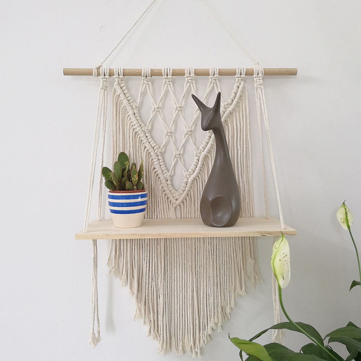 Decor Living Macrame Woven Wall Hanging Tapestry Rustic All Organic Beautiful Wall Organizer