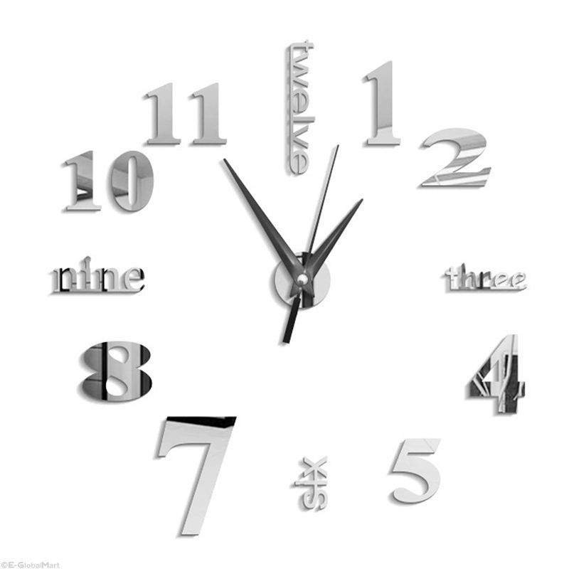 3D Large Wall Clock Mirror Sticker Big Watch Sticker Home Decor Unique Gift DIY galactic