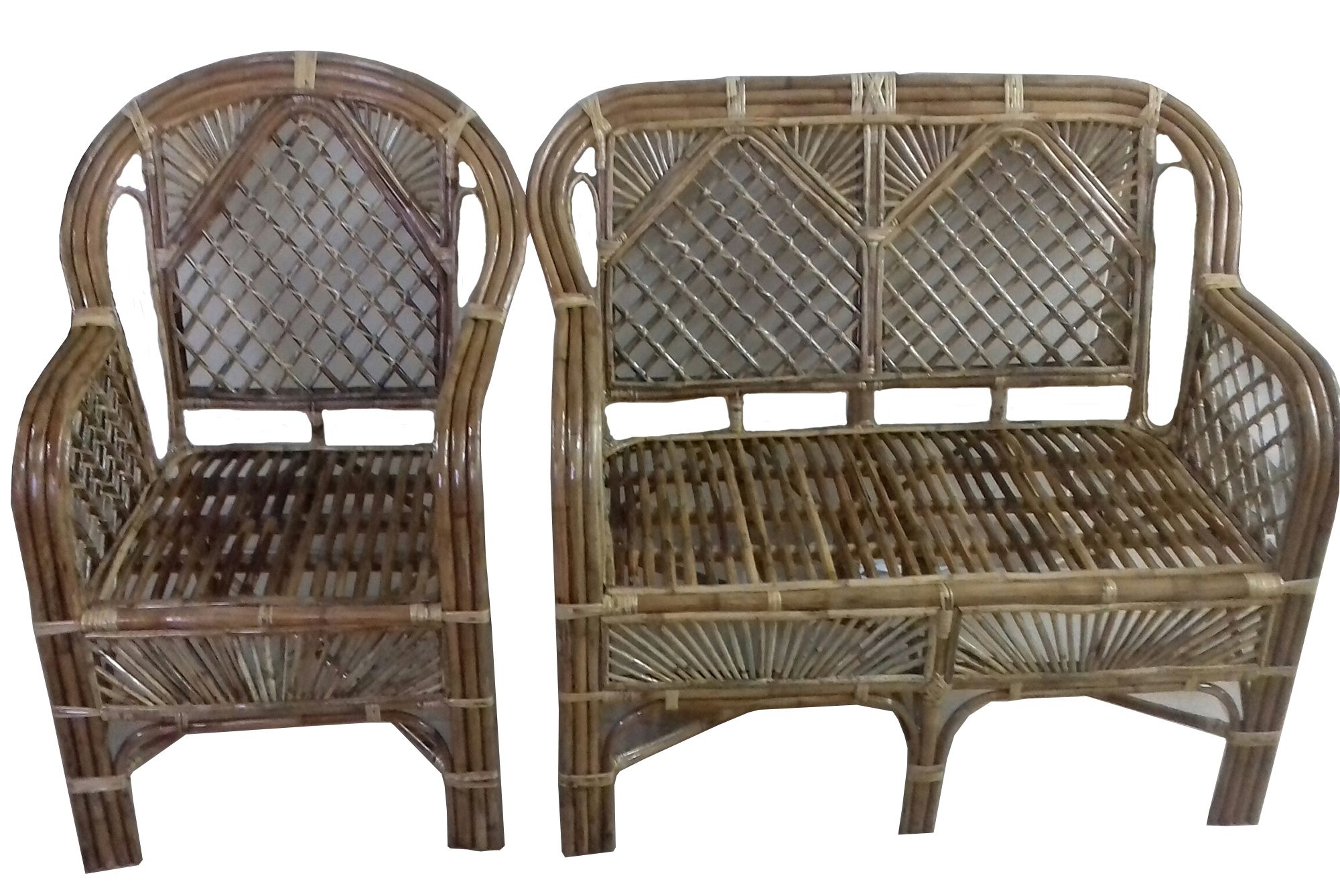 (36+18 inches) 3 Seats Sofa Set  Chair OF RATTAN CANE -STYLISH & MODERN DESIGN  2+1
