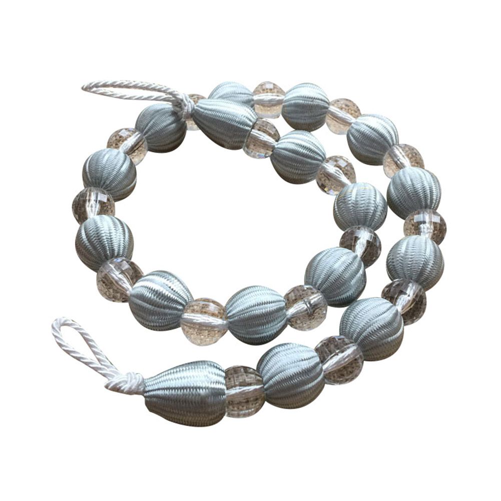 1Pc Modern Round Bead Window Curtain Strap Buckle Holder Tieback Rope Home Decor
