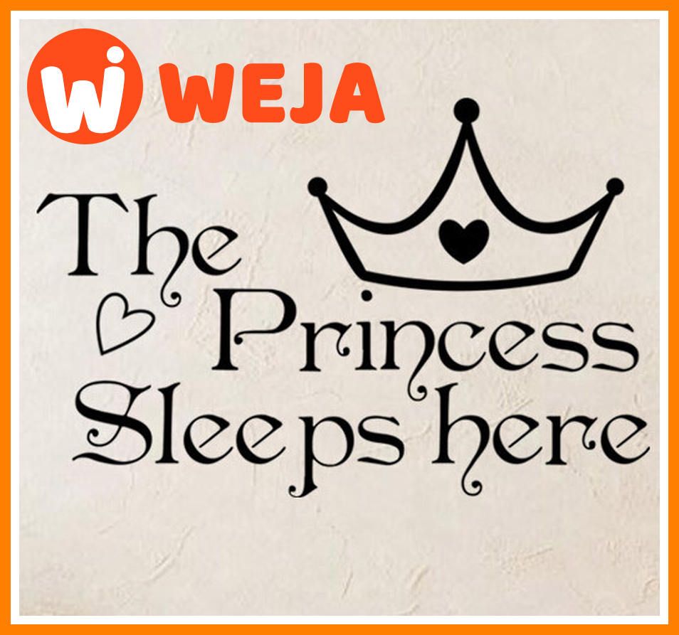 The Princess Sleeps Here Wall Sticker For Kids Baby Rooms Bedroom Living Room Peel & Stick Waterproof Art Wallpaper Poster
