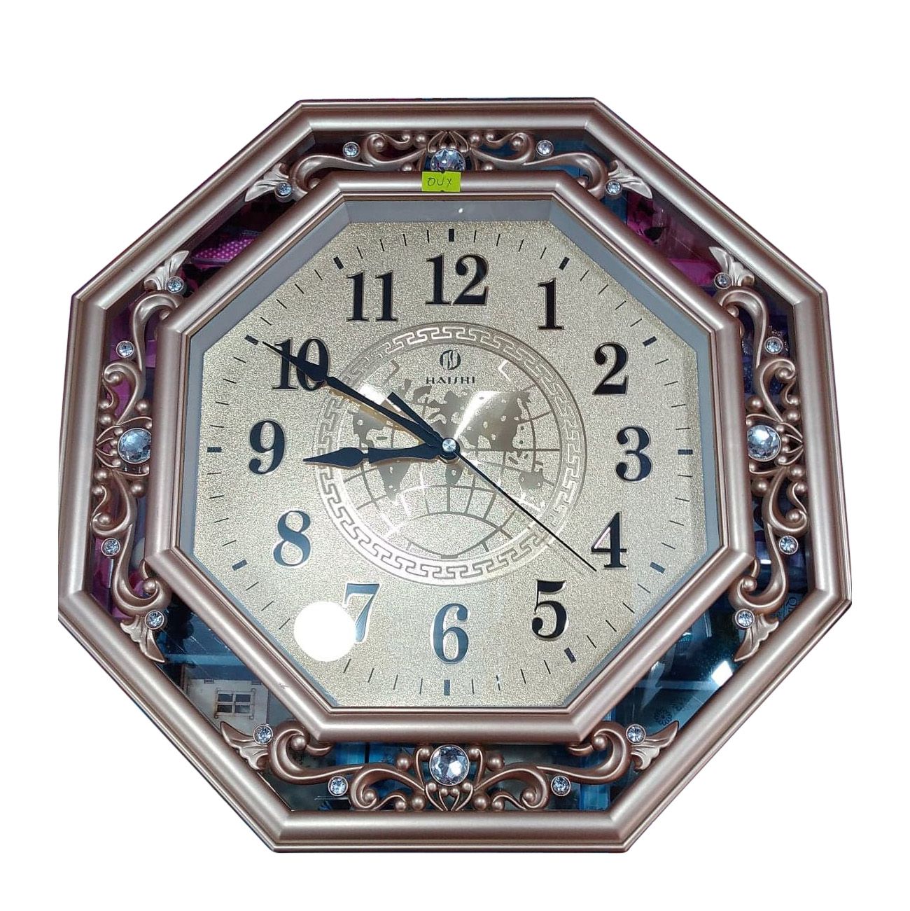 Luxurious Wall Clock Beautiful Large Gorgeous Brown Gold Pendulum Clock for Dining Room, Living Room, Lounge, Hallway and Kitchen