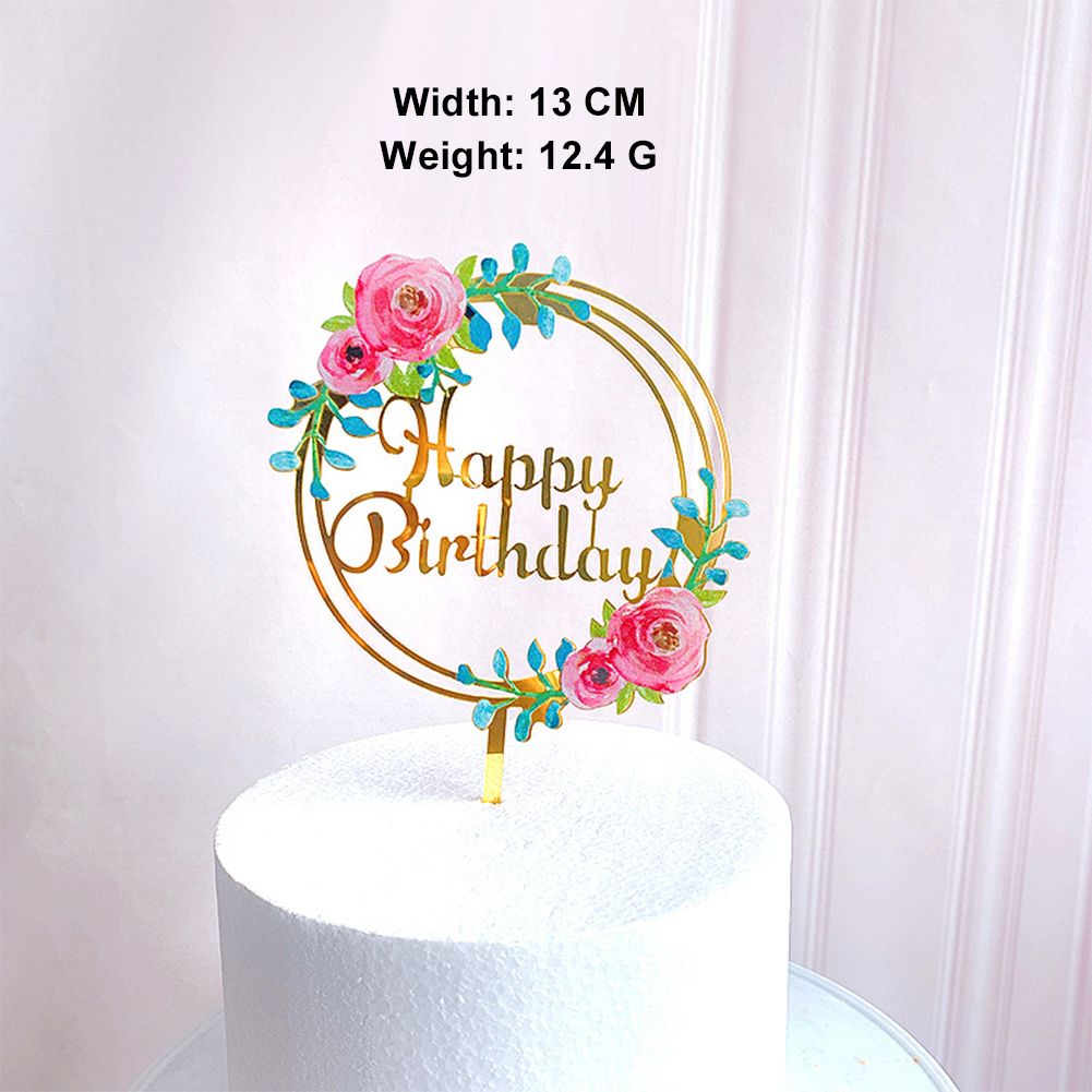 Yfashion Acrylic Cake opper Decoration for Birthday Wedding Party rop size:style 1