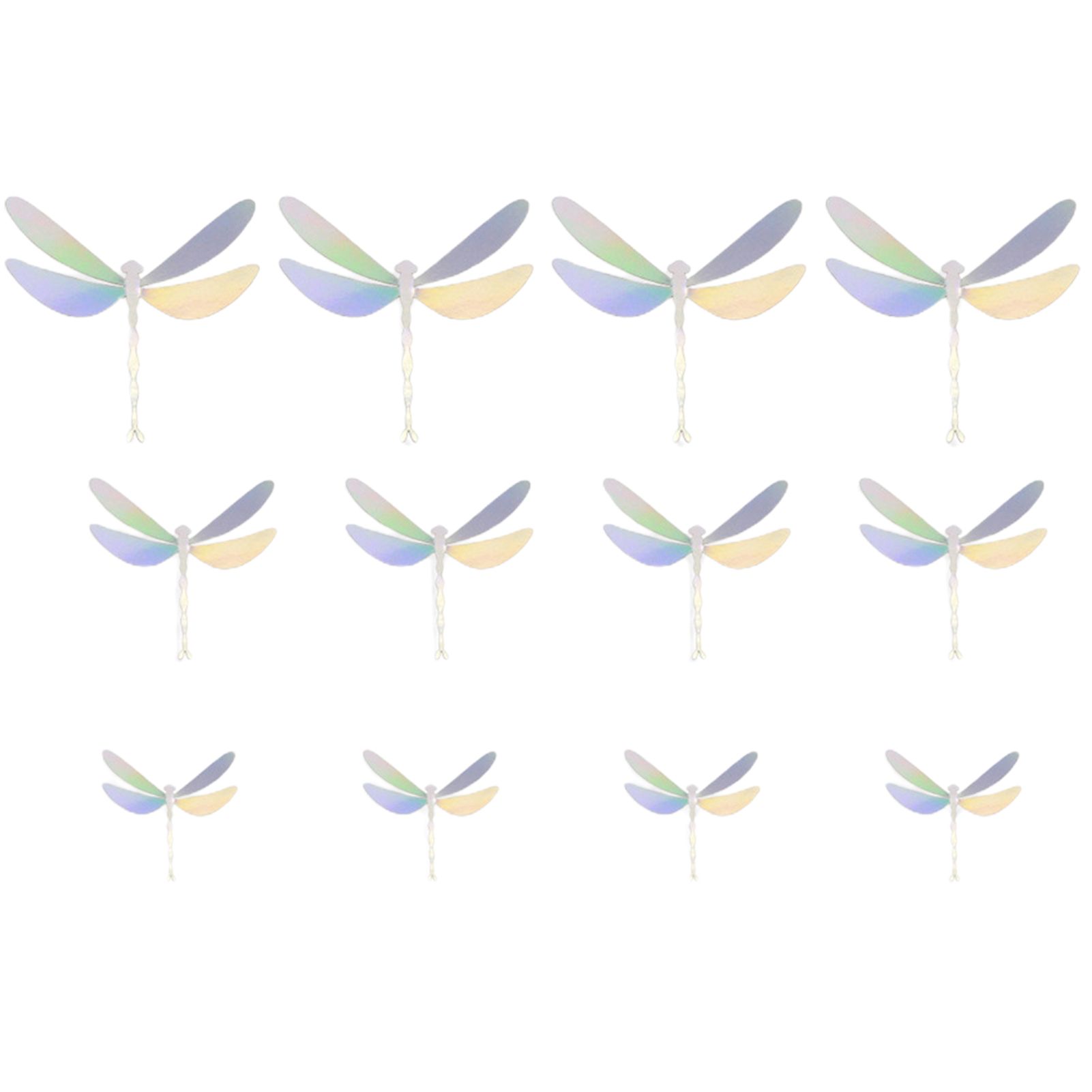 12Pcs/Set Wall Stickers Dragonfly Pattern Removable Paper DIY TV Background Stickers Home decor