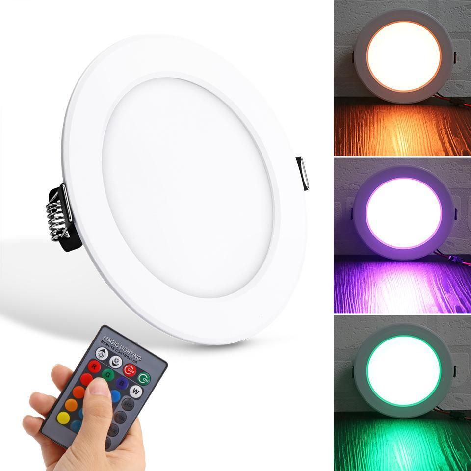 10W RGB Ceiling Lamp 85-265V 7Colors Change Romote Control Downlight