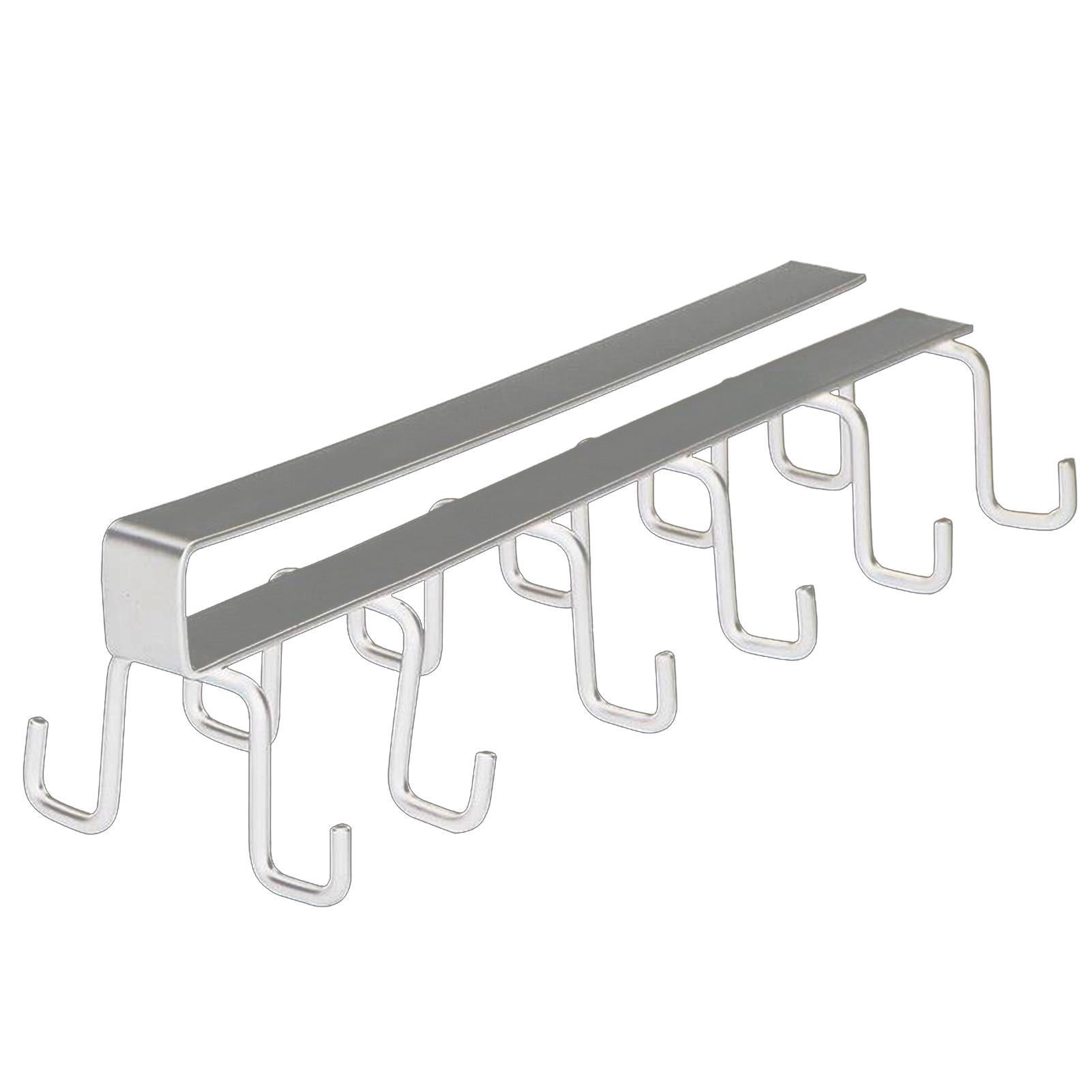 Convenient Hanging Rack Easy Install Metal Double-row 12 Hooks Cup Holder for Kitchen