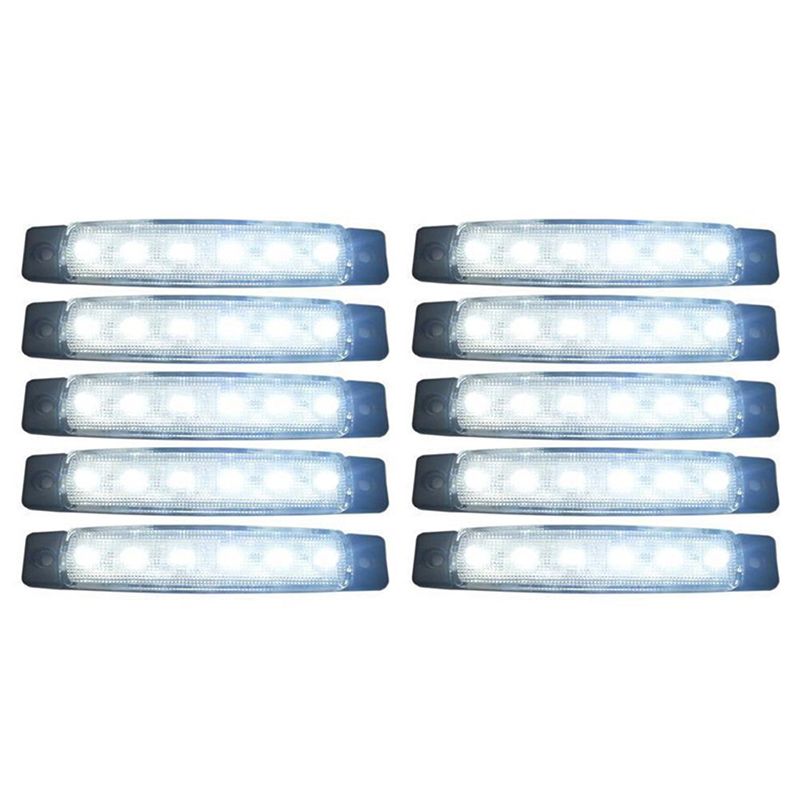 10 pieces 24V Tail 6 SMD LED side indicator Indicators rear lamp white light for buses / trucks / trailers / trucks MA565(null)