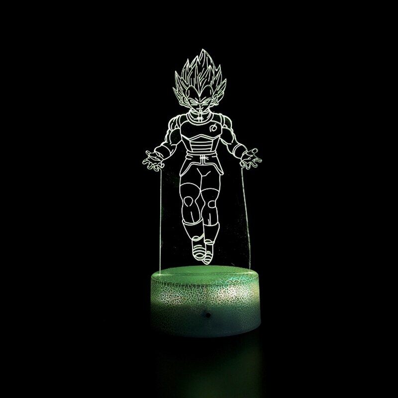Vegeta Picco Gohan 3D Led Night Light for Home Decoration Gadgets Acrylic Novelty Desk Lamp