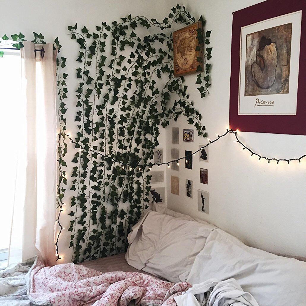 Artificial Flowers Silk Fake Ivy Leaves Greenery Hanging Vine Ivy Plants Leaf Garland for Wedding Party Garden Home Wall Decor