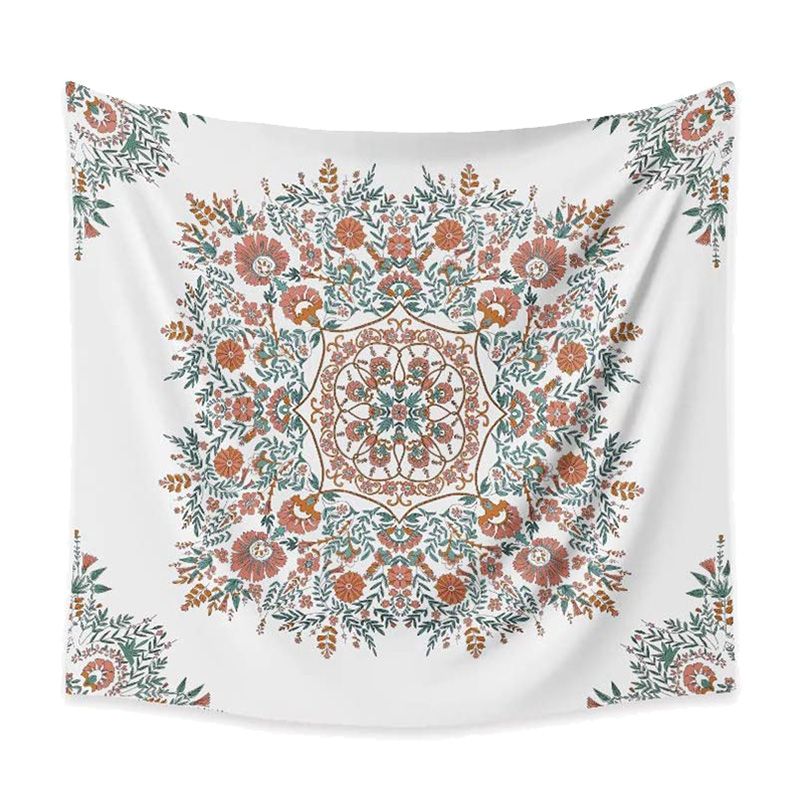 Mandala Flower Tapestry Wall Hanging,51.2 x 59.1 Bohemian Tapestry Floral Print Tapestries for Home Bedroom Wall Decor