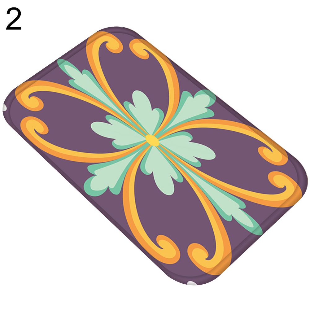 Colorful Flower Kitchen Non-slip Door Floor Mat Pad Cushion Carpet Home Decor
