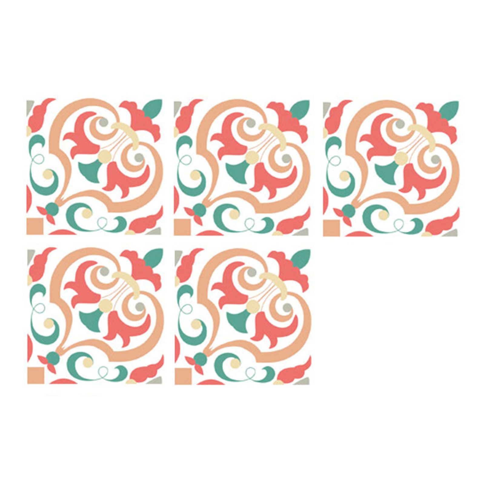 5Pcs Tile Decal Eco-friendly 3D Visual Effect PVC Tile Art Sticker Decor for Home