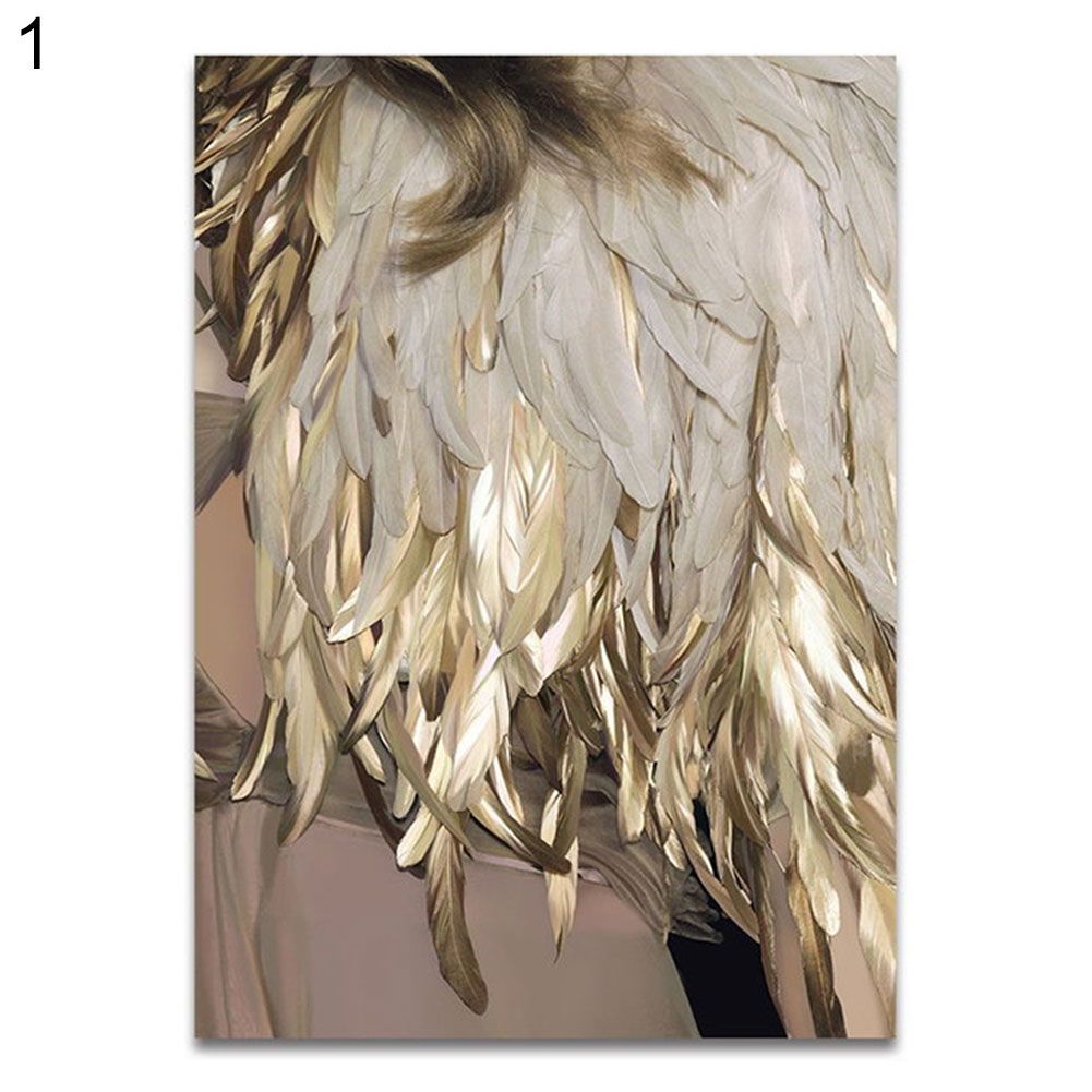 Abstract Feather Canvas Painting Decorative Picture Home Wall Art Decor Poster