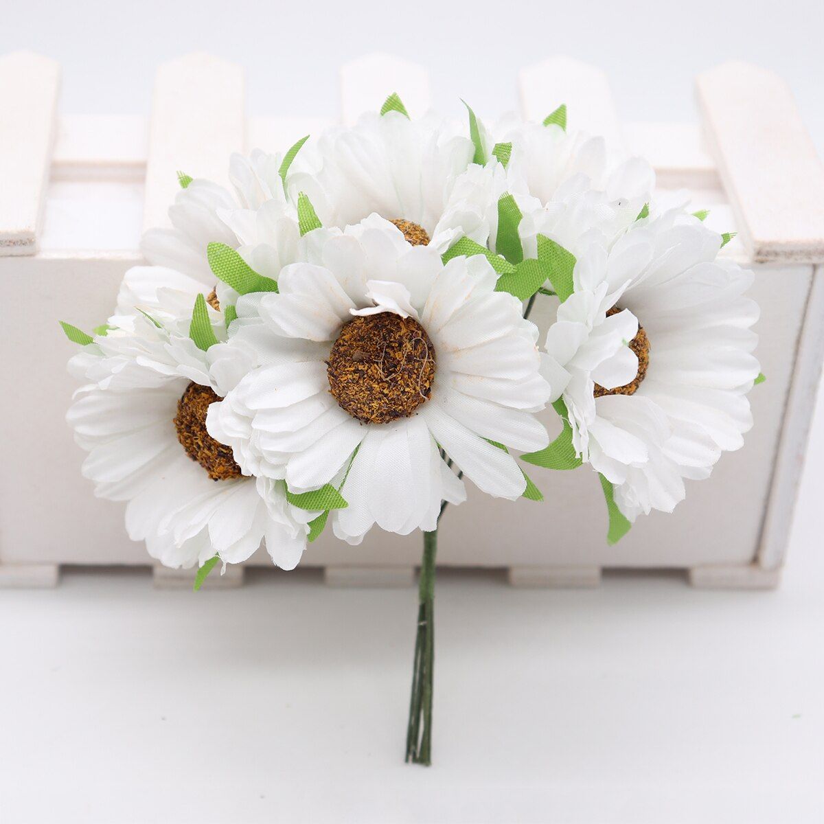 6pcs handmade gerbera fashion home garden bride diy wreath material wedding banquet decoration artificial flower scissors crown
