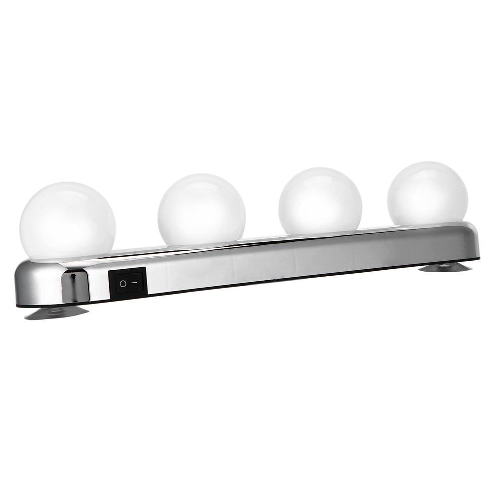 Studio Glow Vanity Make Up Light Super Bright 4 LED Bulbs batterry Powered
