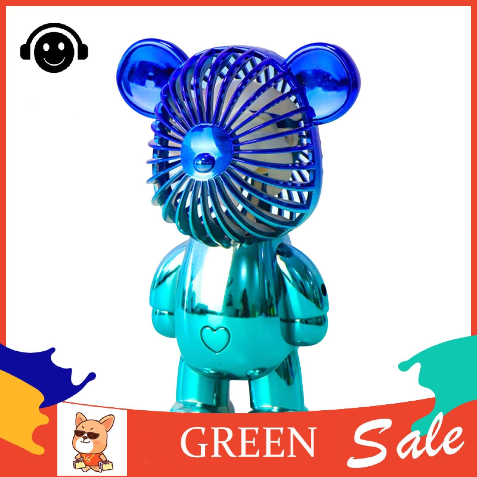 Green forest Cooling Fan Adjustable Adorable Electroplated Cartoon Bear Humidifrier Desk Cooling Fan