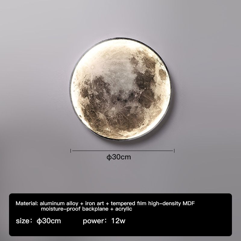 Moon LED Wall Lamp Mural Light Decoration For Bedroom Living Dining Room Aisle Sofa Background Interior Modern Art Design Style
