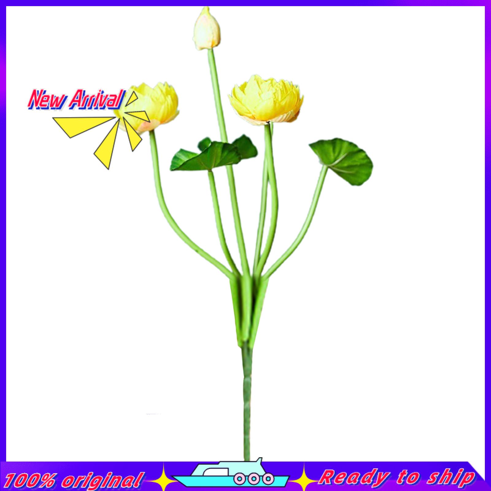 Artificial Flowers Realistic No Withering Ornamental Faux Silk Dried Natural Pressed Flowers for Home