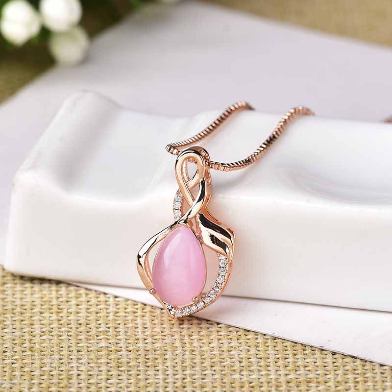 1PC Fashion Powder Crystal Water Drop Pendant For Ladies Healing Stone Necklaces Statement Jewelry Increase Charm DIY Gifts 1PC