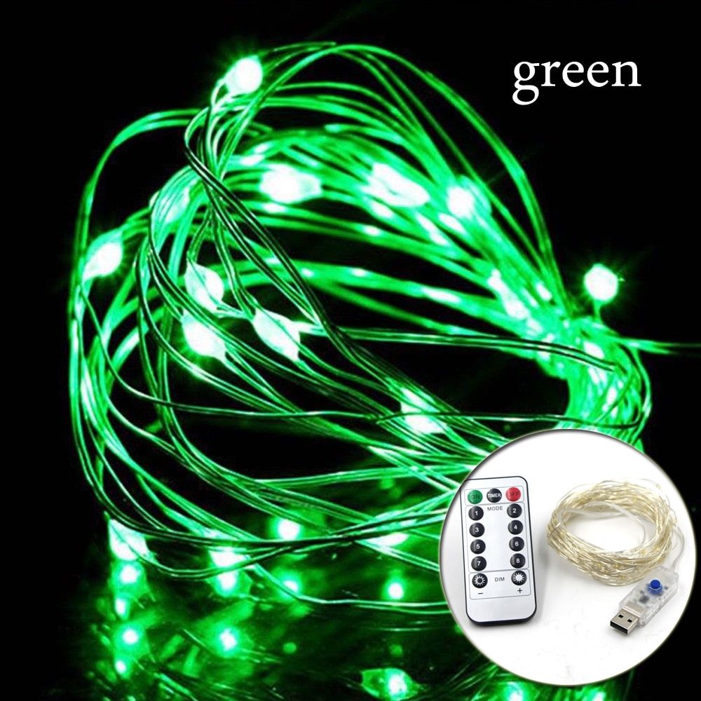 Christmas LED String light 5M 10M 20M Garland Outdoor Indoor Home Christmas Decoration fairy Led Strip USB 8Mode Remote Control--red--20m 200leds