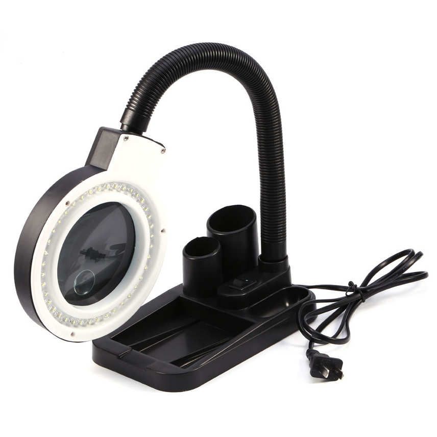 40 LED Illuminated Lighting 5X 10X Stand Magnifier & Desk Lamp TP