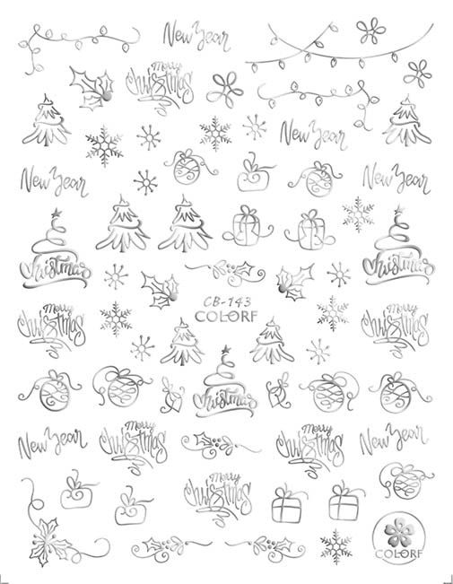 2020 NEW Fashion 3D  Winter Christmas Nail Decals Santa Claus White /Gold /Red Back Nail Art Sticker DIY Foil Xmas Gift