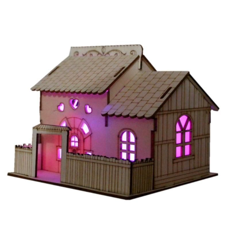Villa small yard with light piggy bank piggy bank wooden household nightlight