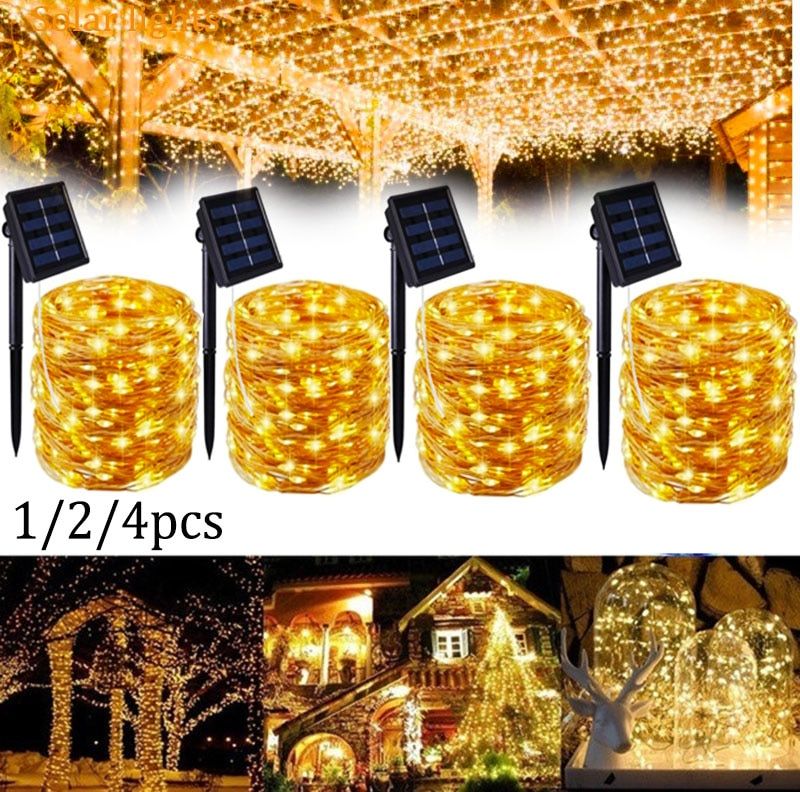 330LED Solar String Fairy Lights Waterproof Outdoor Garland Solar Power Lamp Christmas For Garden Decoration--1pcs--White -33M 330LED