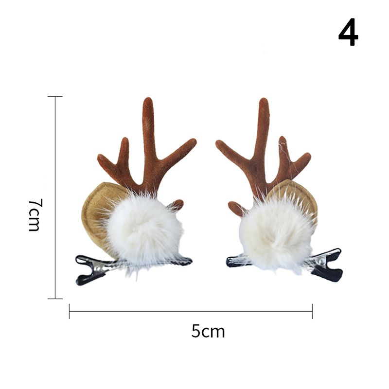 2pcs Christmas Antler Hair Clips Deer Ear Hairpins Headwear Hair Accessories