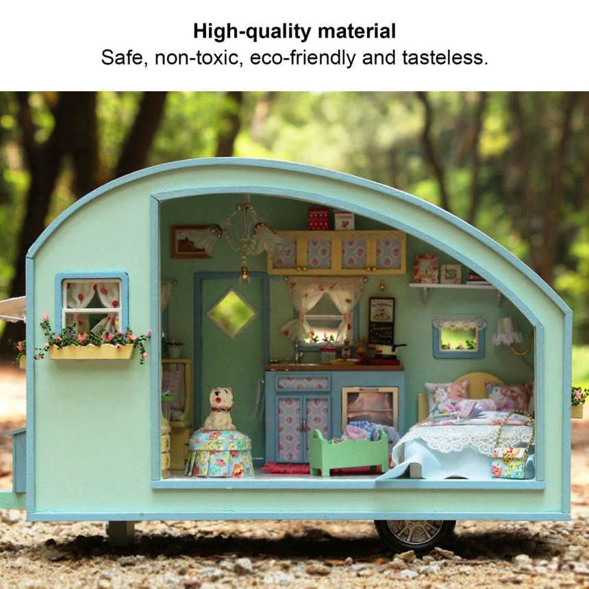 Miniature Furniture DIY Dollhouse Wood Kit with Musical Movement Valentine's Day Birthday Gifts