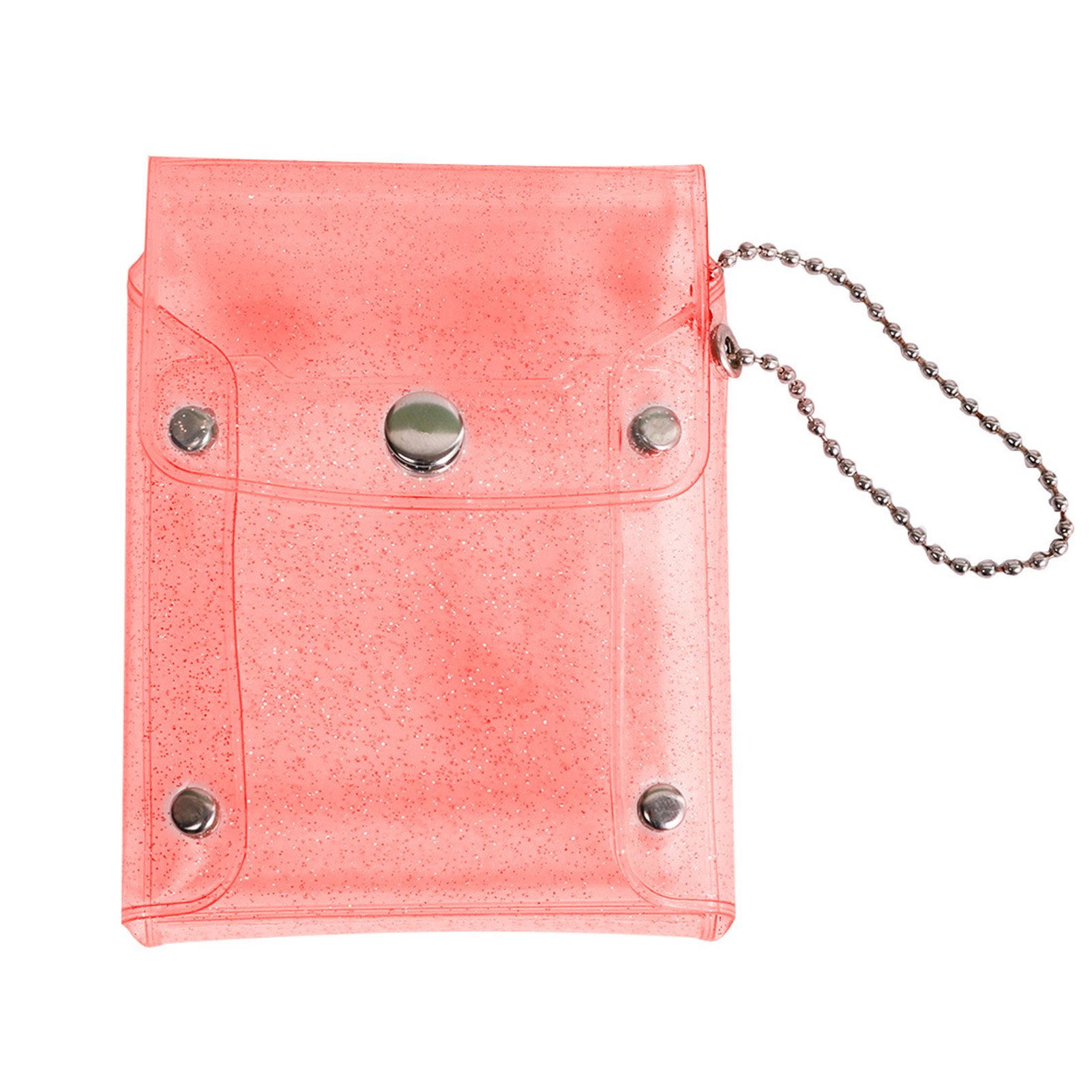Women Purse Snap-fastener Design Girls Transparent Card Holder